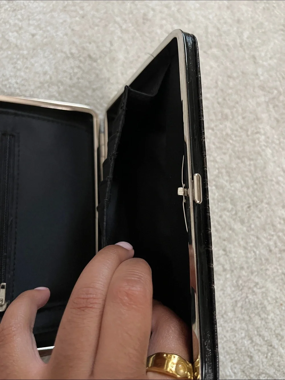 Black and Red Clutch/Wallet with Stud and Cross Detail